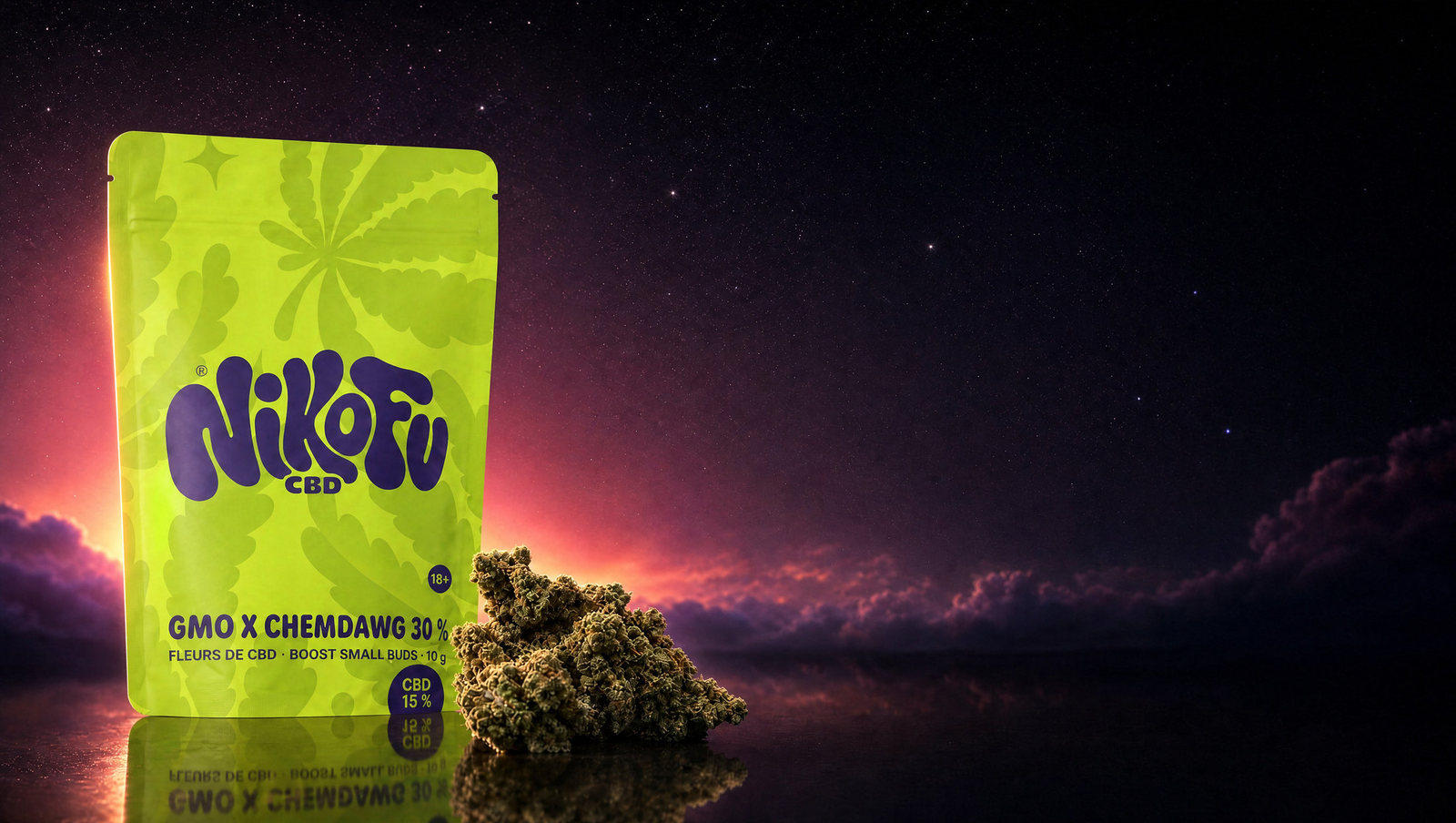 GMO x Chemdawg · Small buds 30 %